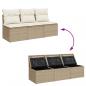 Preview: Gartensofa mit Kissen 3-Sitzer Beige Poly Rattan