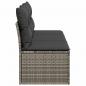 Preview: Gartensofa mit Kissen 3-Sitzer Grau Poly Rattan