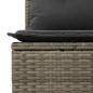 Preview: Gartensofa mit Kissen 3-Sitzer Grau Poly Rattan