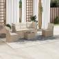 Preview: ARDEBO.de - 6-tlg. Garten-Sofagarnitur mit Kissen Beige Poly Rattan