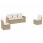 Preview: 5-tlg. Garten-Sofagarnitur mit Kissen Beige Poly Rattan