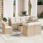 Preview: ARDEBO.de - 9-tlg. Garten-Sofagarnitur mit Kissen Beige Poly Rattan