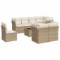 Preview: 9-tlg. Garten-Sofagarnitur mit Kissen Beige Poly Rattan