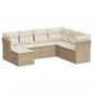 Preview: 7-tlg. Garten-Sofagarnitur mit Kissen Beige Poly Rattan