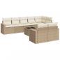 Preview: 9-tlg. Garten-Sofagarnitur mit Kissen Beige Poly Rattan