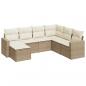 Preview: 7-tlg. Garten-Sofagarnitur mit Kissen Beige Poly Rattan