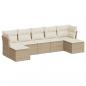 Preview: 7-tlg. Garten-Sofagarnitur mit Kissen Beige Poly Rattan