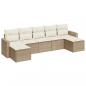 Preview: 7-tlg. Garten-Sofagarnitur mit Kissen Beige Poly Rattan