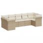 Preview: 7-tlg. Garten-Sofagarnitur mit Kissen Beige Poly Rattan