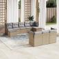 Preview: ARDEBO.de - 10-tlg. Garten-Sofagarnitur mit Kissen Beige Poly Rattan