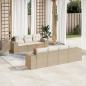 Preview: ARDEBO.de - 8-tlg. Garten-Sofagarnitur mit Kissen Beige Poly Rattan