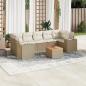 Preview: ARDEBO.de - 8-tlg. Garten-Sofagarnitur mit Kissen Beige Poly Rattan