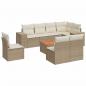 Preview: 9-tlg. Garten-Sofagarnitur mit Kissen Beige Poly Rattan