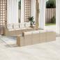 Preview: ARDEBO.de - 9-tlg. Garten-Sofagarnitur mit Kissen Beige Poly Rattan