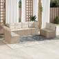 Preview: ARDEBO.de - 8-tlg. Garten-Sofagarnitur mit Kissen Beige Poly Rattan