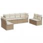 Preview: 8-tlg. Garten-Sofagarnitur mit Kissen Beige Poly Rattan