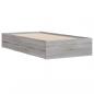 Preview: Bettgestell mit Schubladen Grau Sonoma 75x190 cm Holzwerkstoff