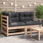 Preview: ARDEBO.de - Gartensofa mit Kissen 2-Sitzer Massivholz Kiefer