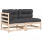 Preview: Gartensofa mit Kissen 2-Sitzer Massivholz Kiefer