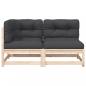 Preview: Gartensofa mit Kissen 2-Sitzer Massivholz Kiefer