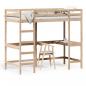 Preview: ARDEBO.de - Hochbett mit Schreibtisch 90x200 cm Massivholz Kiefer