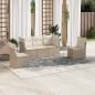 Preview: ARDEBO.de - 5-tlg. Garten-Sofagarnitur mit Kissen Beige Poly Rattan