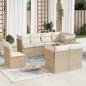 Preview: ARDEBO.de - 8-tlg. Garten-Sofagarnitur mit Kissen Beige Poly Rattan