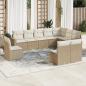 Preview: ARDEBO.de - 10-tlg. Garten-Sofagarnitur mit Kissen Beige Poly Rattan