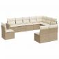 Preview: 10-tlg. Garten-Sofagarnitur mit Kissen Beige Poly Rattan