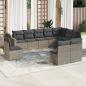 Preview: ARDEBO.de - 10-tlg. Garten-Sofagarnitur mit Kissen Grau Poly Rattan