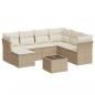 Preview: 8-tlg. Garten-Sofagarnitur mit Kissen Beige Poly Rattan