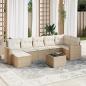 Preview: ARDEBO.de - 8-tlg. Garten-Sofagarnitur mit Kissen Beige Poly Rattan