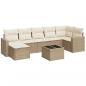 Preview: 8-tlg. Garten-Sofagarnitur mit Kissen Beige Poly Rattan