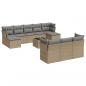 Preview: 11-tlg. Garten-Sofagarnitur mit Kissen Beige Poly Rattan