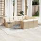 Preview: ARDEBO.de - 11-tlg. Garten-Sofagarnitur mit Kissen Beige Poly Rattan