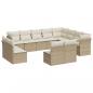 Preview: 12-tlg. Garten-Sofagarnitur mit Kissen Beige Poly Rattan