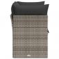 Preview: Gartensofa 2-Sitzer mit Kissen Grau Poly Rattan