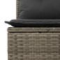 Preview: Gartensofa 2-Sitzer mit Kissen Grau Poly Rattan