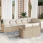 Preview: ARDEBO.de - 8-tlg. Garten-Sofagarnitur mit Kissen Beige Poly Rattan