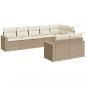 Preview: 8-tlg. Garten-Sofagarnitur mit Kissen Beige Poly Rattan