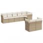 Preview: 8-tlg. Garten-Sofagarnitur mit Kissen Beige Poly Rattan