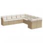 Preview: 10-tlg. Garten-Sofagarnitur mit Kissen Beige Poly Rattan