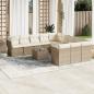 Preview: ARDEBO.de - 12-tlg. Garten-Sofagarnitur mit Kissen Beige Poly Rattan