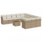 Preview: 12-tlg. Garten-Sofagarnitur mit Kissen Beige Poly Rattan