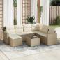 Preview: ARDEBO.de - 8-tlg. Garten-Sofagarnitur mit Kissen Beige Poly Rattan