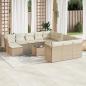 Preview: ARDEBO.de - 13-tlg. Garten-Sofagarnitur mit Kissen Beige Poly Rattan