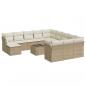 Preview: 13-tlg. Garten-Sofagarnitur mit Kissen Beige Poly Rattan