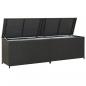 Preview: ARDEBO.de - Gartenbox Poly Rattan 200x50x60 cm Schwarz