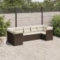 Preview: ARDEBO.de - 7-tlg. Garten-Sofagarnitur mit Kissen Braun Poly Rattan