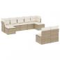 Preview: 9-tlg. Garten-Sofagarnitur mit Kissen Beige Poly Rattan